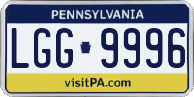 PA license plate LGG9996