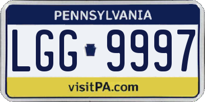 PA license plate LGG9997
