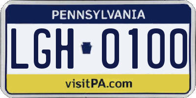 PA license plate LGH0100