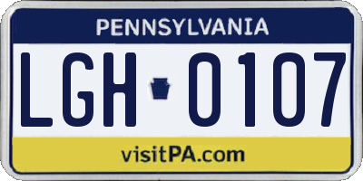 PA license plate LGH0107