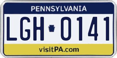 PA license plate LGH0141