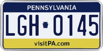 PA license plate LGH0145