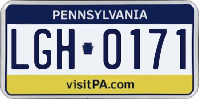PA license plate LGH0171
