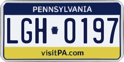 PA license plate LGH0197