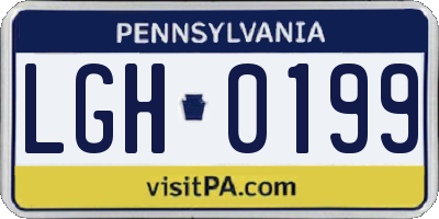 PA license plate LGH0199