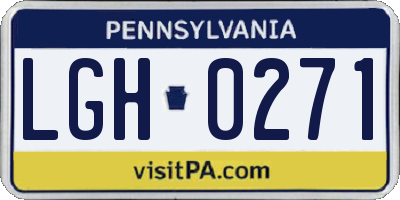 PA license plate LGH0271