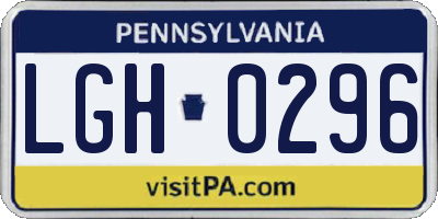 PA license plate LGH0296