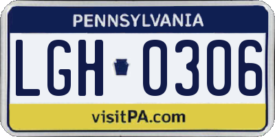 PA license plate LGH0306