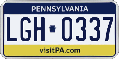 PA license plate LGH0337