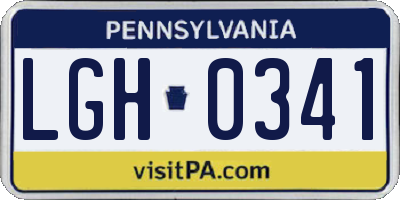 PA license plate LGH0341