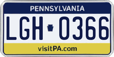 PA license plate LGH0366
