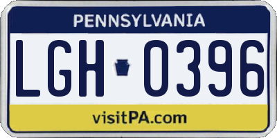 PA license plate LGH0396