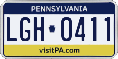 PA license plate LGH0411