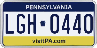 PA license plate LGH0440