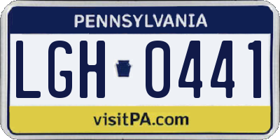 PA license plate LGH0441