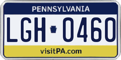 PA license plate LGH0460