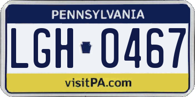 PA license plate LGH0467