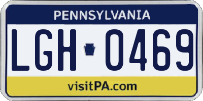 PA license plate LGH0469