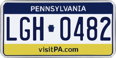 PA license plate LGH0482