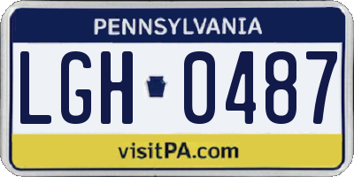 PA license plate LGH0487