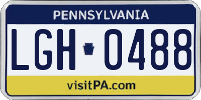 PA license plate LGH0488