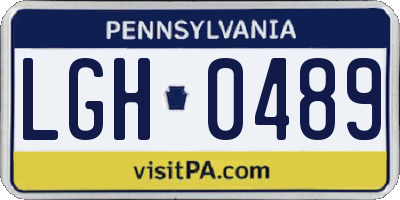 PA license plate LGH0489