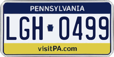 PA license plate LGH0499