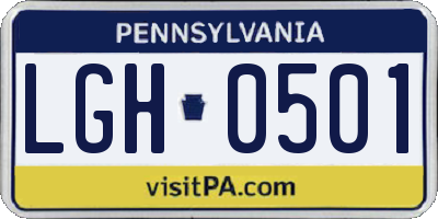 PA license plate LGH0501