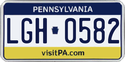 PA license plate LGH0582
