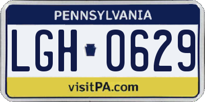 PA license plate LGH0629