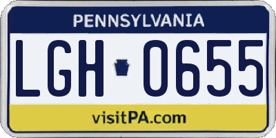PA license plate LGH0655