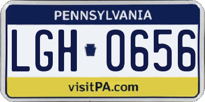 PA license plate LGH0656