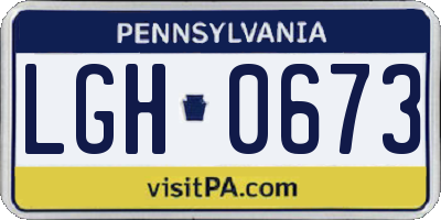 PA license plate LGH0673
