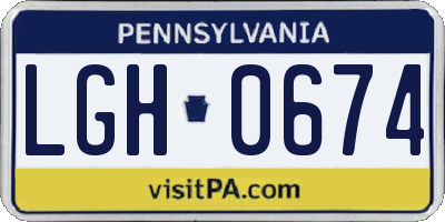 PA license plate LGH0674
