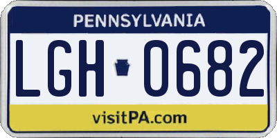 PA license plate LGH0682