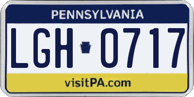 PA license plate LGH0717