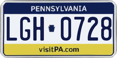 PA license plate LGH0728