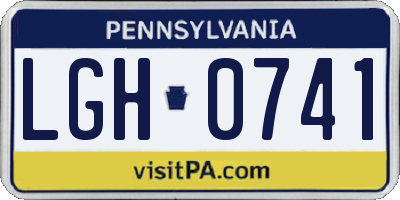 PA license plate LGH0741