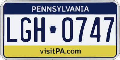 PA license plate LGH0747