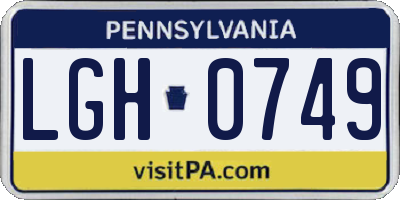 PA license plate LGH0749