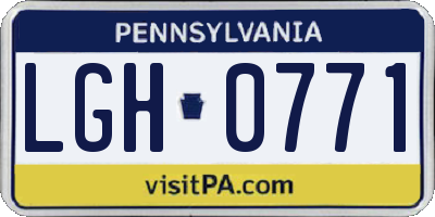 PA license plate LGH0771