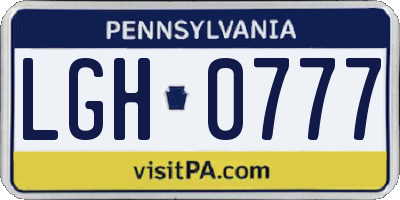 PA license plate LGH0777