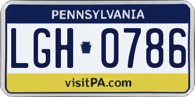 PA license plate LGH0786