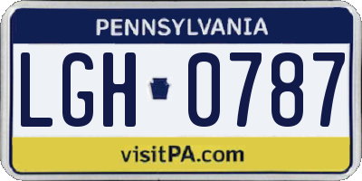 PA license plate LGH0787