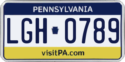 PA license plate LGH0789