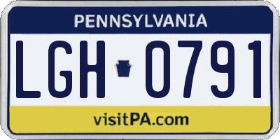PA license plate LGH0791