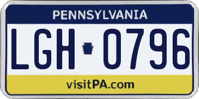 PA license plate LGH0796