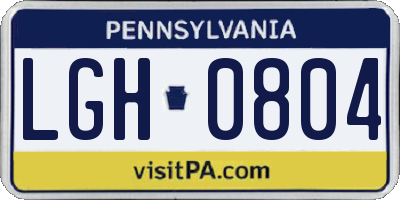 PA license plate LGH0804