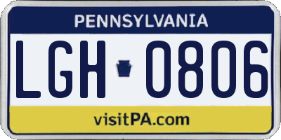 PA license plate LGH0806