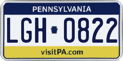 PA license plate LGH0822
